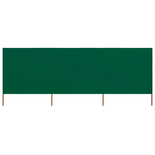 Berkfield 3-panel Wind Screen Fabric 400x80 cm Green