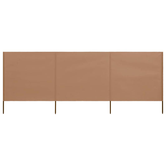 Berkfield 3-panel Wind Screen Fabric 400x80 cm Taupe