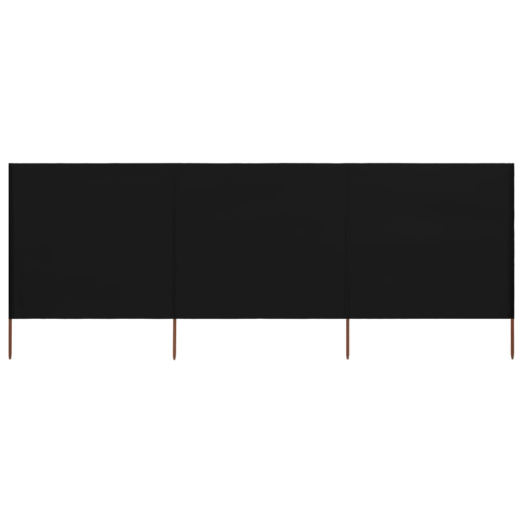 Berkfield 3-panel Wind Screen Fabric 400x120 cm Black