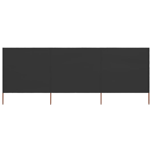 Berkfield 3-panel Wind Screen Fabric 400x160 cm Anthracite