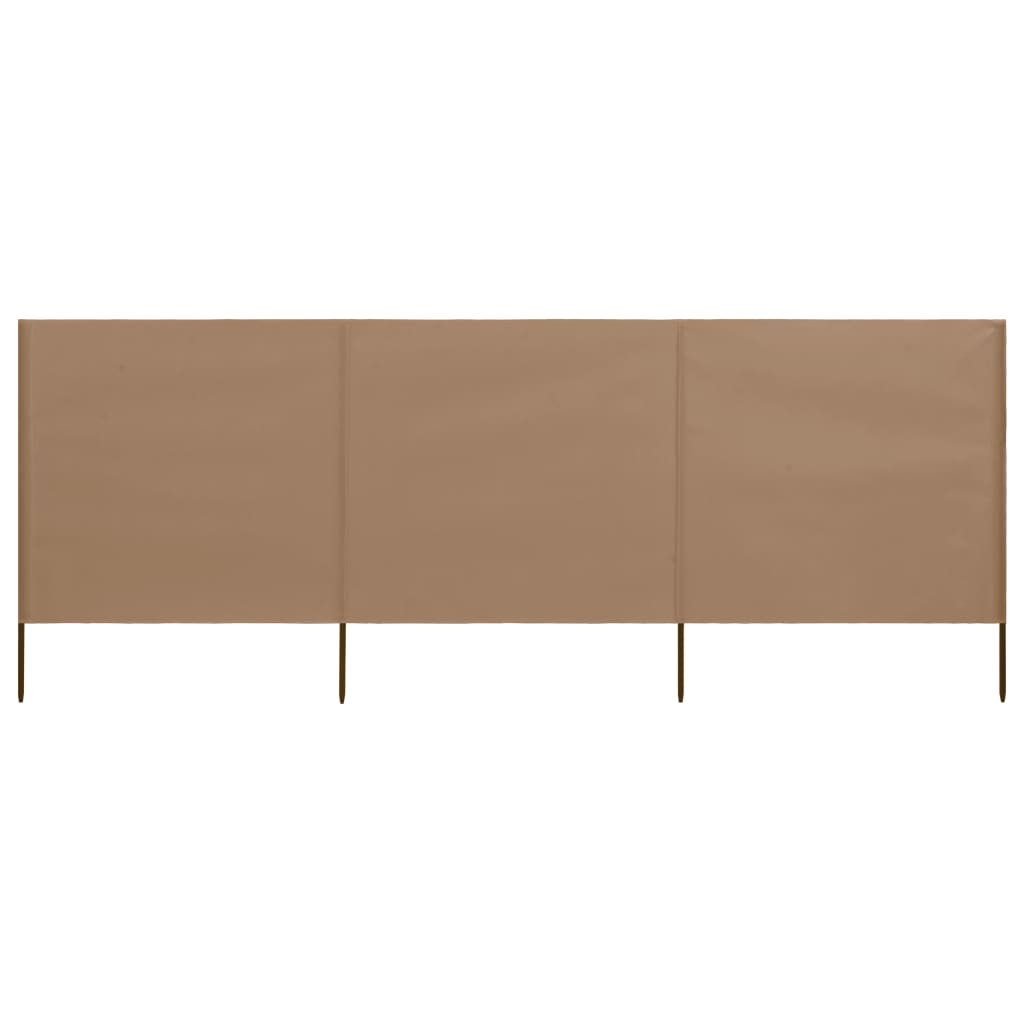 Berkfield 3-panel Wind Screen Fabric 400x160 cm Taupe