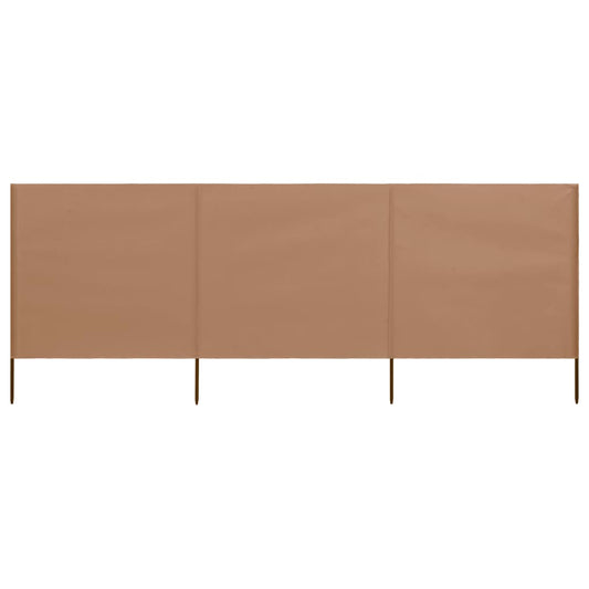 Berkfield 3-panel Wind Screen Fabric 400x160 cm Taupe