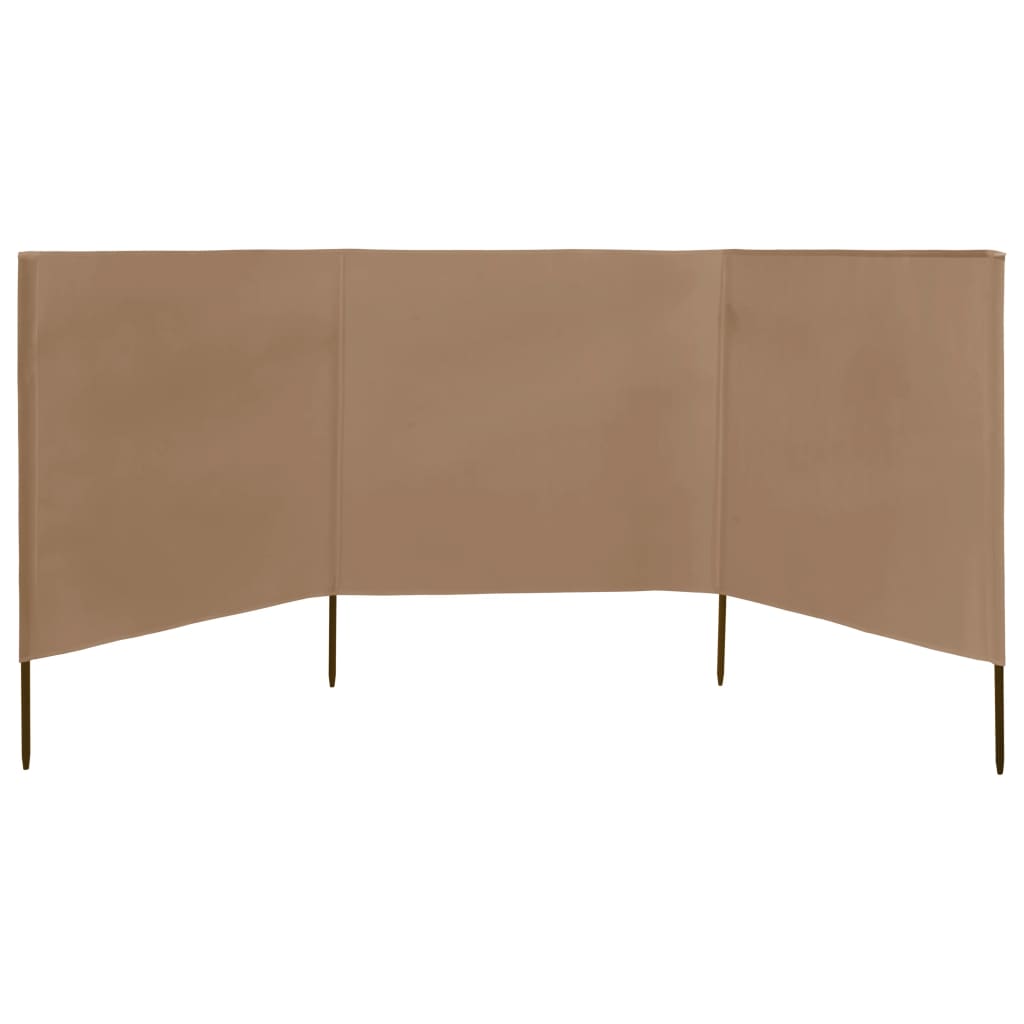Berkfield 3-panel Wind Screen Fabric 400x160 cm Taupe