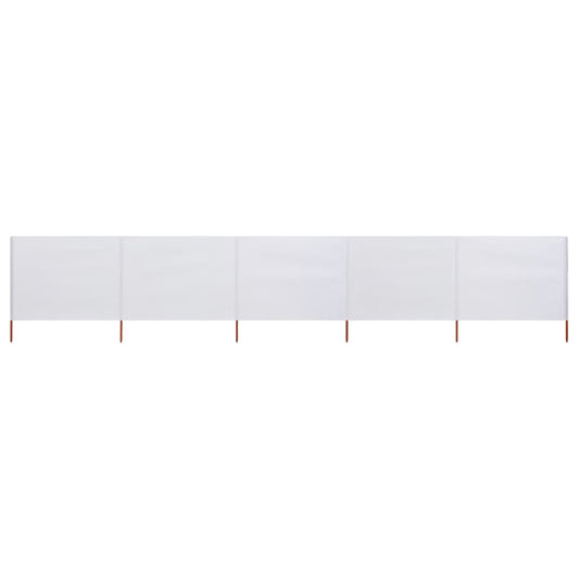 Berkfield 5-panel Wind Screen Fabric 600x80 cm Sand White