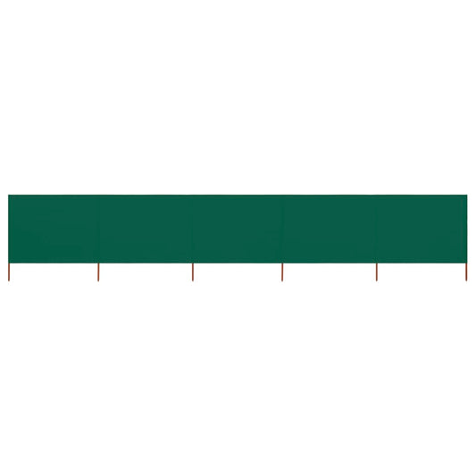 Berkfield 5-panel Wind Screen Fabric 600x80 cm Green
