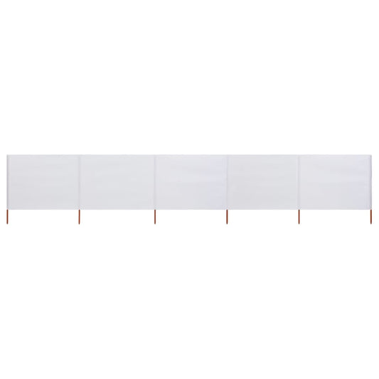 Berkfield 5-panel Wind Screen Fabric 600x120 cm Sand White