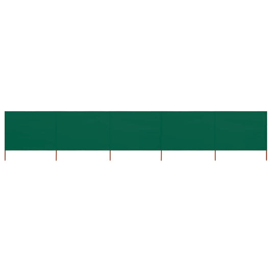 Berkfield 5-panel Wind Screen Fabric 600x120 cm Green