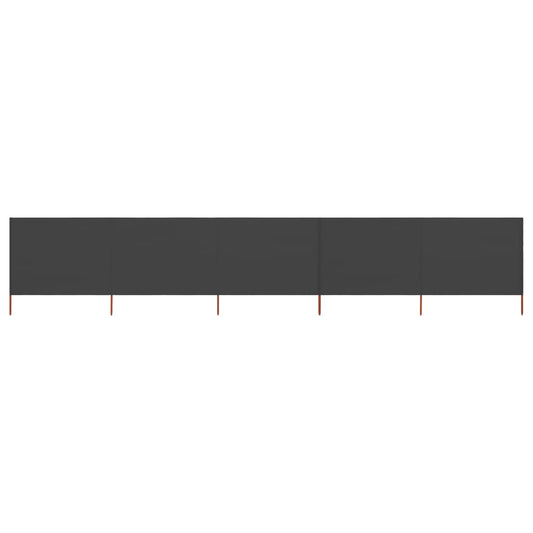 Berkfield 5-panel Wind Screen Fabric 600x120 cm Anthracite