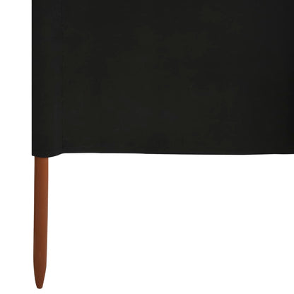 Berkfield 5-panel Wind Screen Fabric 600x120 cm Black