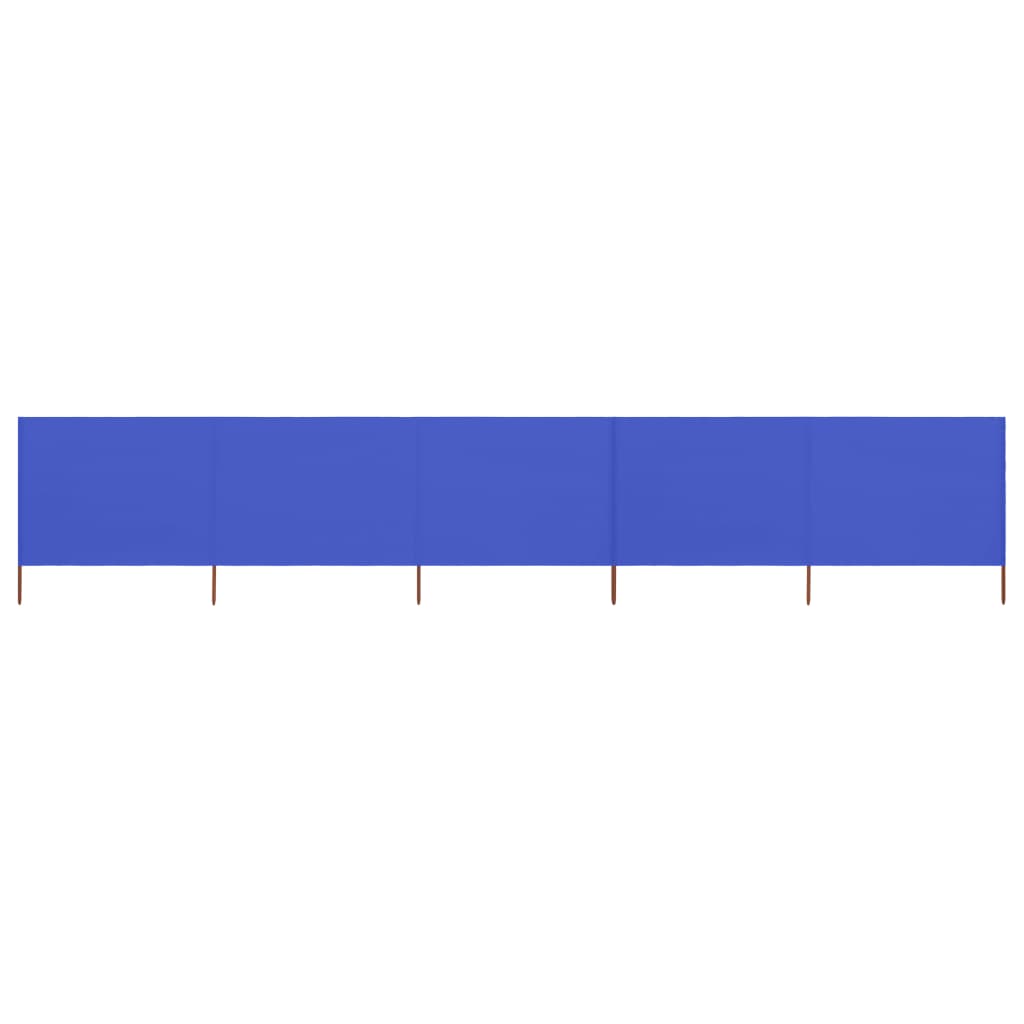 Berkfield 5-panel Wind Screen Fabric 600x160 cm Azure Blue