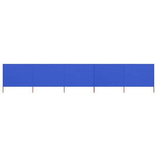 Berkfield 5-panel Wind Screen Fabric 600x160 cm Azure Blue
