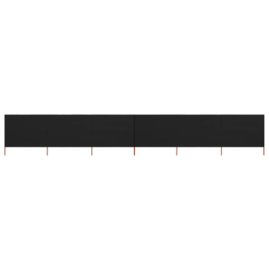 Berkfield 6-panel Wind Screen Fabric 800x80 cm Black