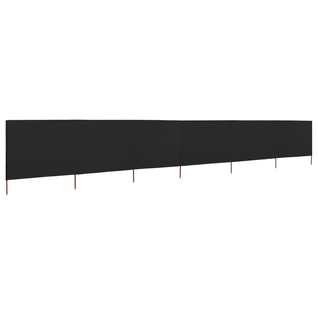 Berkfield 6-panel Wind Screen Fabric 800x80 cm Black