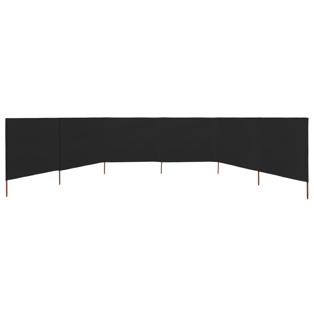 Berkfield 6-panel Wind Screen Fabric 800x80 cm Black