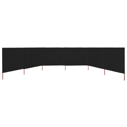 Berkfield 6-panel Wind Screen Fabric 800x80 cm Black