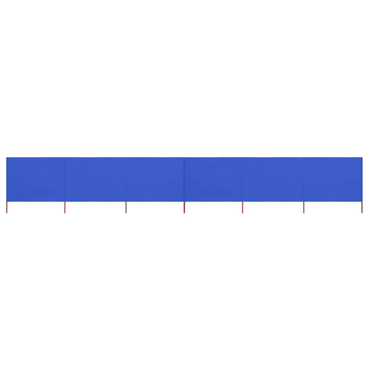 Berkfield 6-panel Wind Screen Fabric 800x80 cm Azure Blue