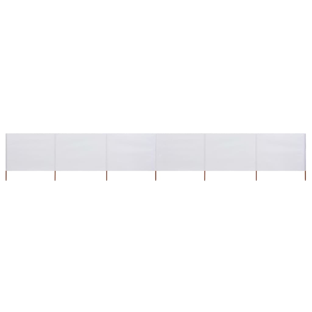 Berkfield 6-panel Wind Screen Fabric 800x120 cm Sand White