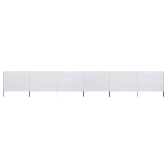 Berkfield 6-panel Wind Screen Fabric 800x120 cm Sand White