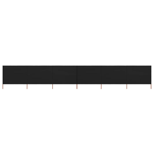 Berkfield 6-panel Wind Screen Fabric 800x120 cm Black