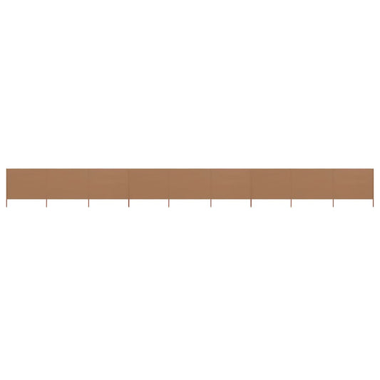 Berkfield 9-panel Wind Screen Fabric 1200x80 cm Taupe