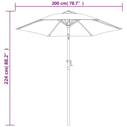 Berkfield Parasol Burgundy 200x224 cm Aluminium