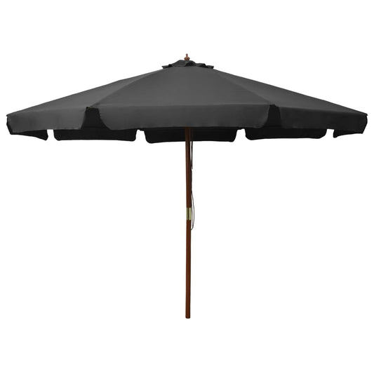 Berkfield Outdoor Parasol with Wooden Pole 330 cm Anthracite