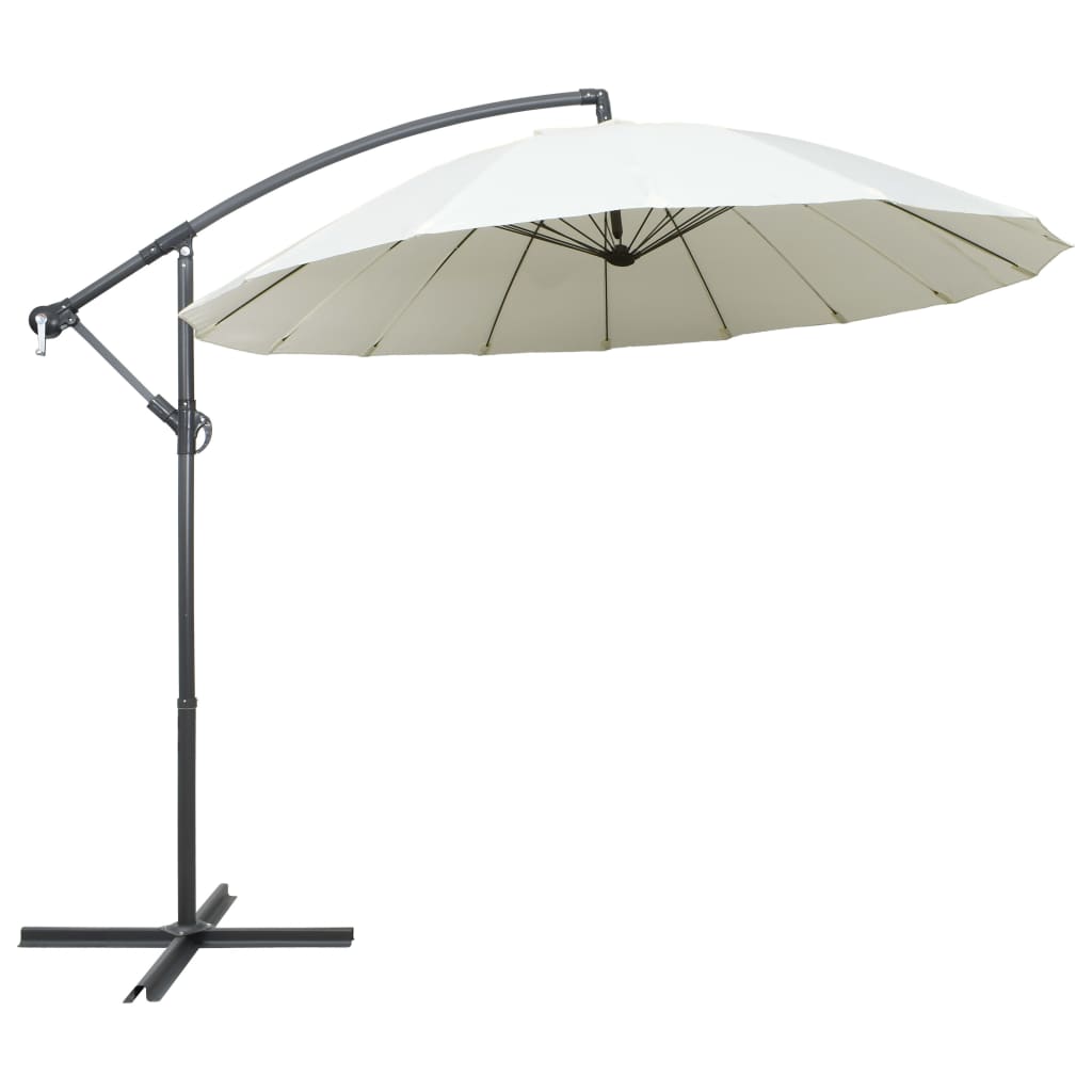 Berkfield Hanging Parasol White 3 m Aluminium Pole