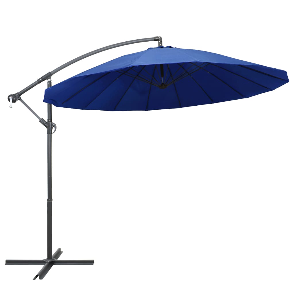 Berkfield Hanging Parasol Blue 3 m Aluminium Pole