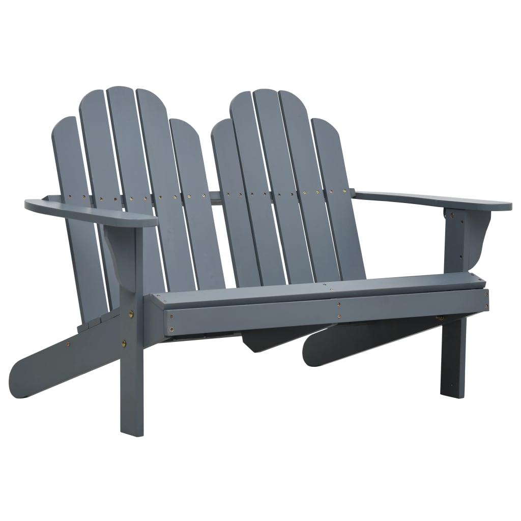 Berkfield Double Adirondack Chair Wood Grey
