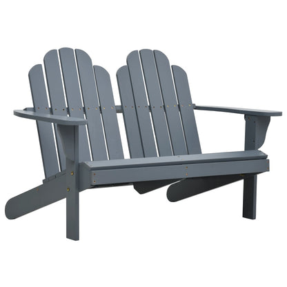 Berkfield Double Adirondack Chair Wood Grey