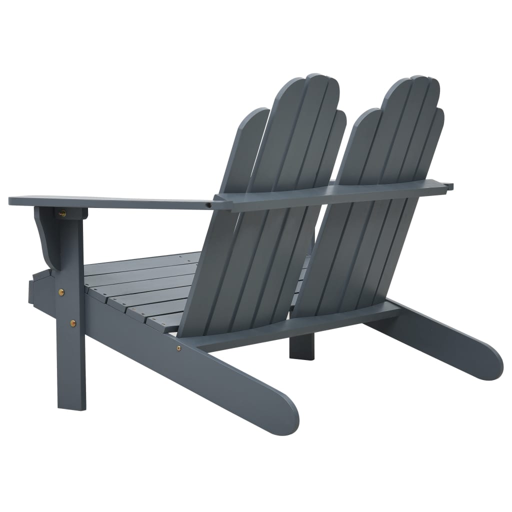 Berkfield Double Adirondack Chair Wood Grey