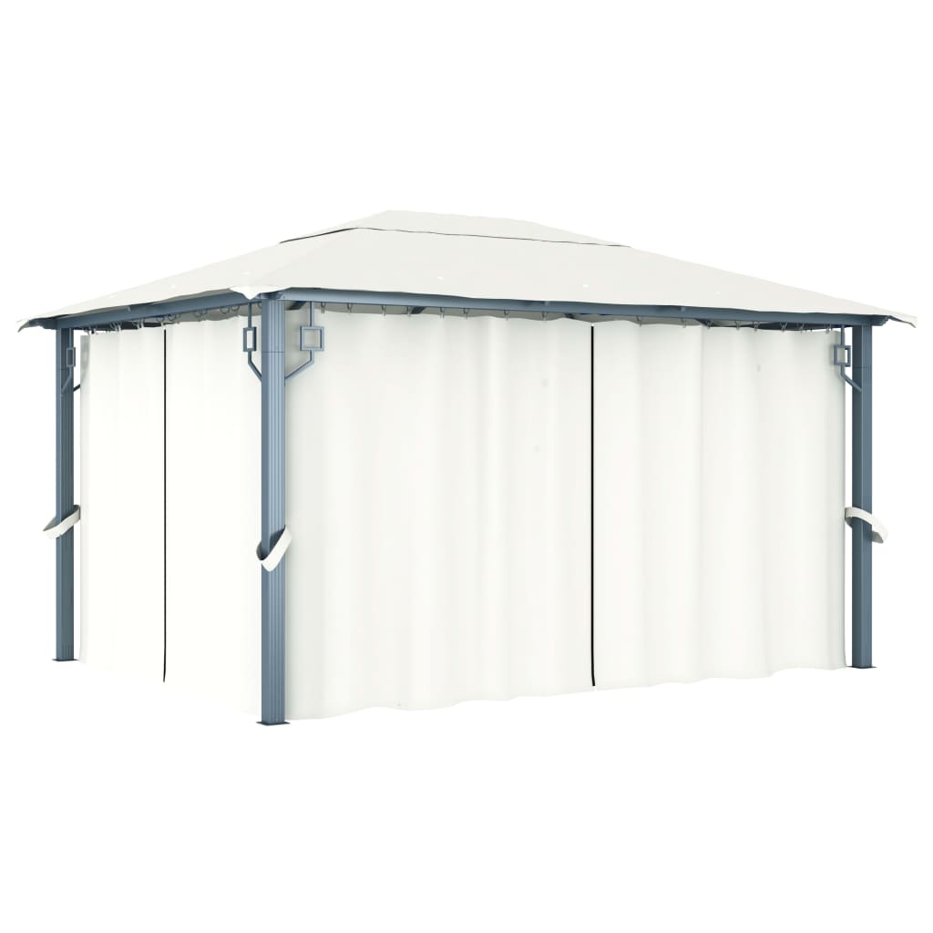 Berkfield Gazebo with Curtain 400 x 300 cm Cream Aluminium
