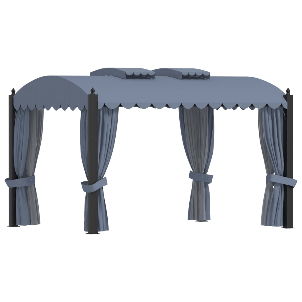Berkfield Gazebo with Curtains 3x4 m Anthracite Steel