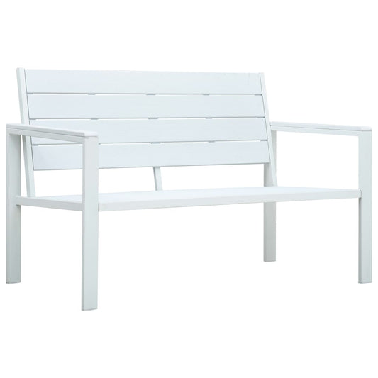 Berkfield Garden Bench 120 cm HDPE White Wood Look