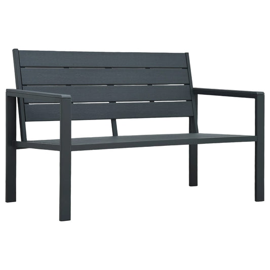 Berkfield Garden Bench 120 cm HDPE Grey Wood Look