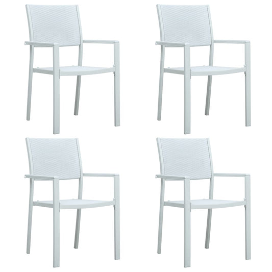 Berkfield Garden Chairs 4 pcs White Plastic Rattan Look