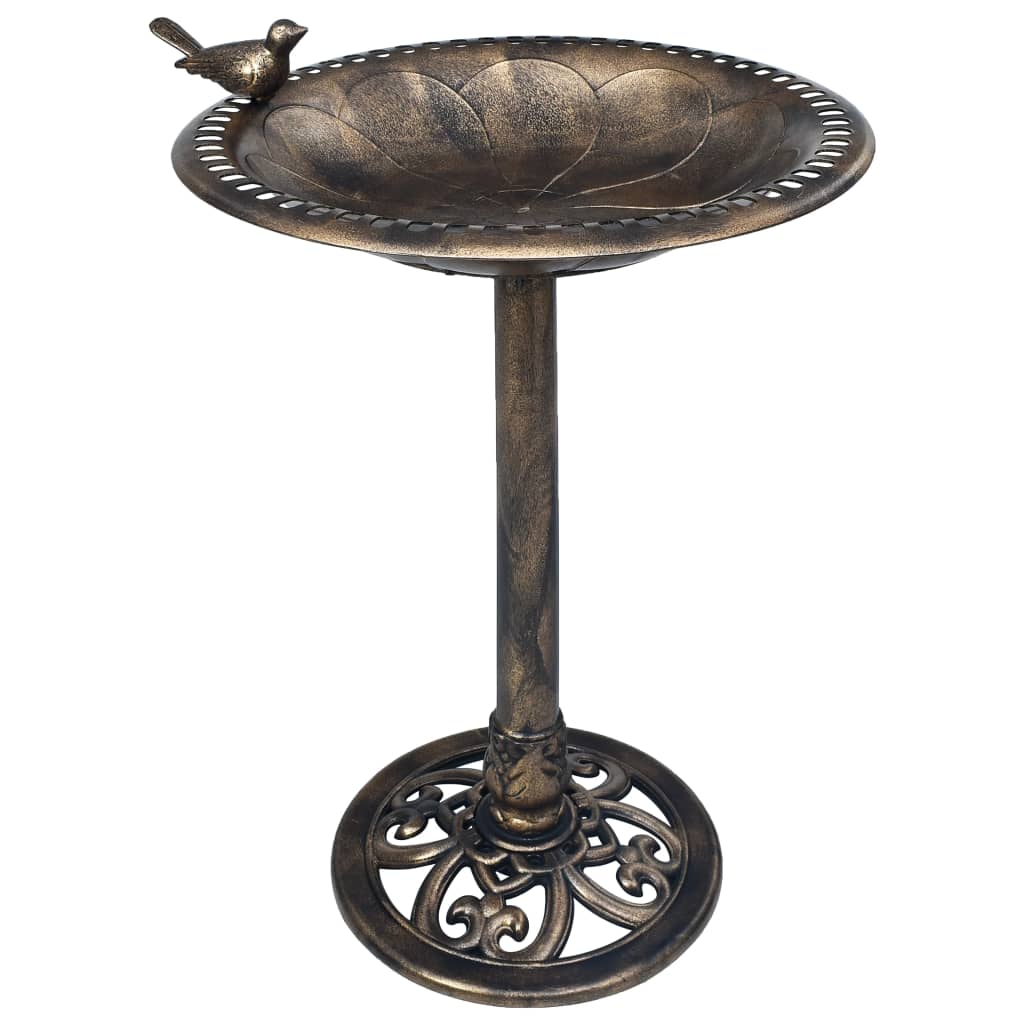 Berkfield Garden Bird Bath Bronze Plastic
