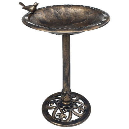 Berkfield Garden Bird Bath Bronze Plastic