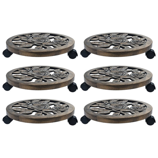 Berkfield Plant Trolleys 6 pcs Bronze 38 cm Plastic