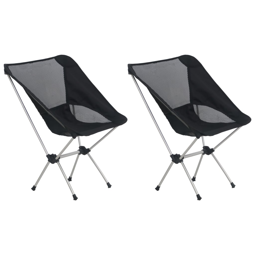 Berkfield 2x Folding Camping Chairs with Carry Bag 54x50x65 cm Aluminium