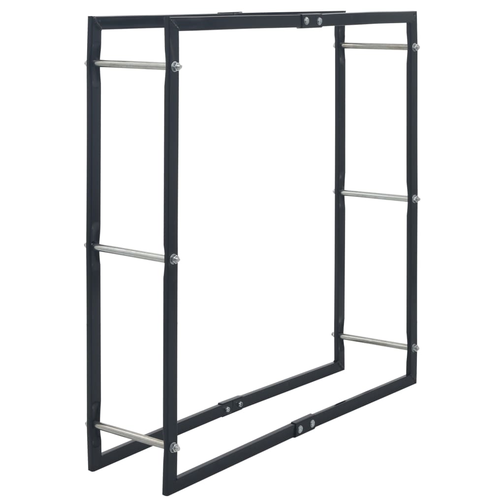 Berkfield Firewood Rack Black 100x25x100 cm Steel