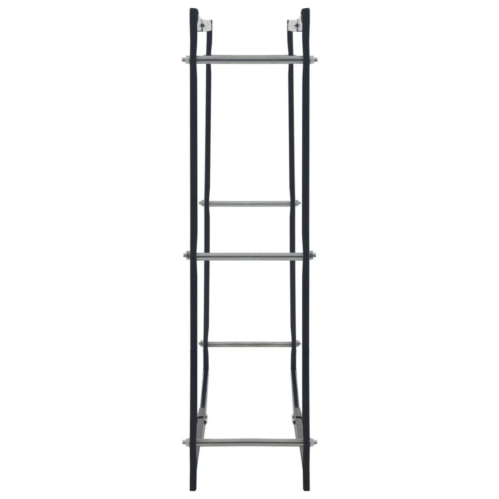 Berkfield Firewood Rack Black 100x25x100 cm Steel