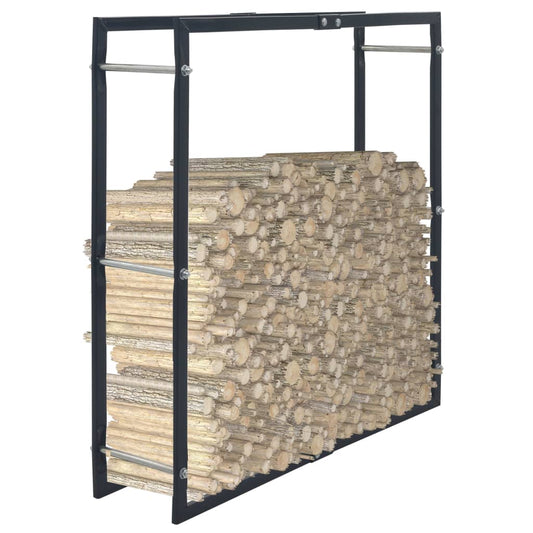 Berkfield Firewood Rack Black 100x25x100 cm Steel