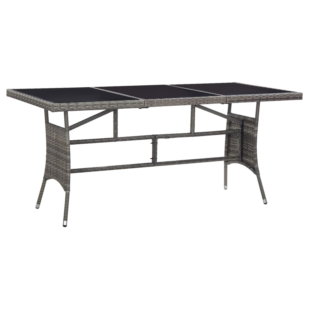 Berkfield Garden Table Grey 170x80x74 cm Poly Rattan
