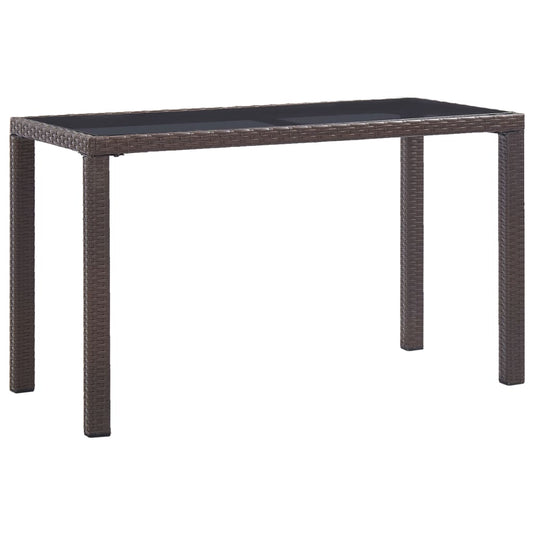 Berkfield Garden Table Brown 123x60x74 cm Poly Rattan