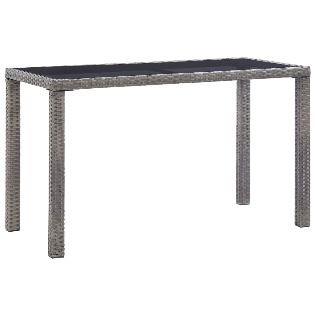 Berkfield Garden Table Anthracite 123x60x74 cm Poly Rattan