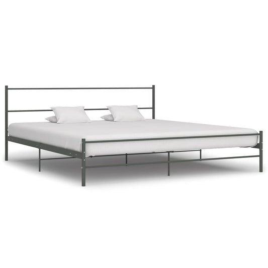 Berkfield Bed Frame Grey Metal 200x200 cm