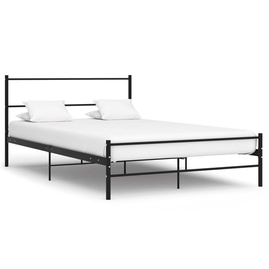 Berkfield Bed Frame Black Metal 140x200 cm