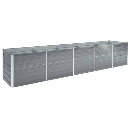 Berkfield Garden Raised Bed Galvanised Steel 400x80x45 cm Grey