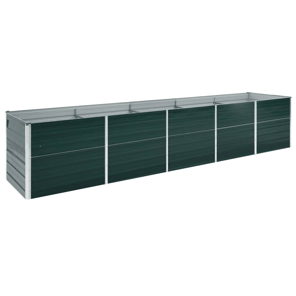 Berkfield Garden Raised Bed Galvanised Steel 400x80x45 cm Green